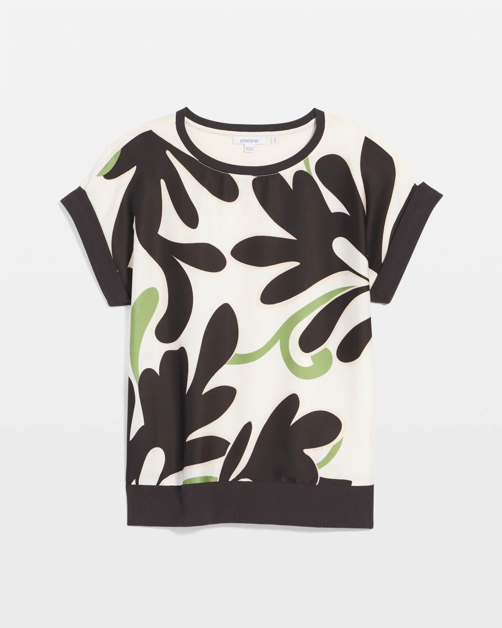 Floral Rib-Knit Satin Top | Chico's